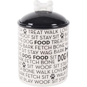 imageBone Dry Dog Bone Ceramic Pet Bowl ampamp Canister Canister 55x55x825 BlackWhiteBlackWhite