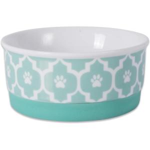 imageBone Dry Lattice Collection Pet Bowl ampamp Canister Single Dish Large 75x24quot Nautical BlueAqua