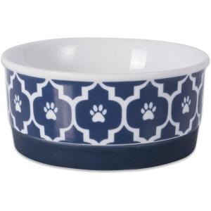 imageBone Dry Lattice Collection Pet Bowl ampamp Canister Single Dish Large 75x24quot Nautical BlueNautical Blue