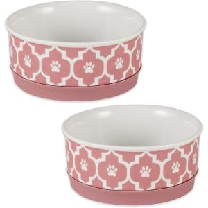 imageBone Dry Lattice Collection Pet Bowl ampamp Canister Single Dish Large 75x24quot Nautical BlueRose