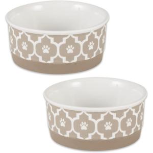 imageBone Dry Lattice Collection Pet Bowl ampamp Canister Single Dish Large 75x24quot Nautical BlueStone