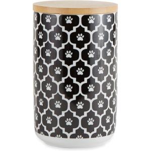 imageBone Dry Lattice Collection Pet Bowl ampamp Canister Treat Canister 4x65quot Nautical BlueBlack