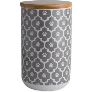 imageBone Dry Lattice Collection Pet Bowl ampamp Canister Treat Canister 4x65quot Nautical BlueGray