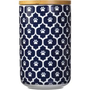 imageBone Dry Lattice Collection Pet Bowl ampamp Canister Treat Canister 4x65quot Nautical BlueNautical Blue