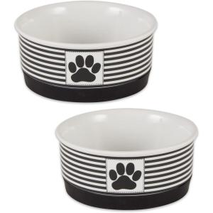 imageBone Dry Paw ampamp Patch Ceramic Pet Collection Large Set 75x24quot Nautical Blue Pack of 2Black