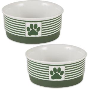 imageBone Dry Paw ampamp Patch Ceramic Pet Collection Large Set 75x24quot Nautical Blue Pack of 2Hunter Green