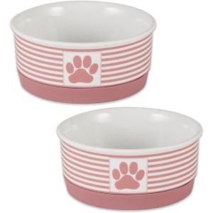 imageBone Dry Paw ampamp Patch Ceramic Pet Collection Large Set 75x24quot Nautical Blue Pack of 2Rose