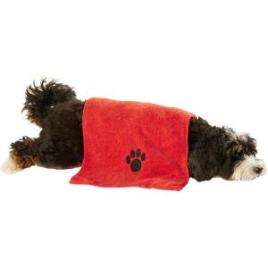 imageBone Dry Pet Grooming Towel Collection Embroidered Absorbent Microfiber Drying Set 15x30 Pink 3 CountRed