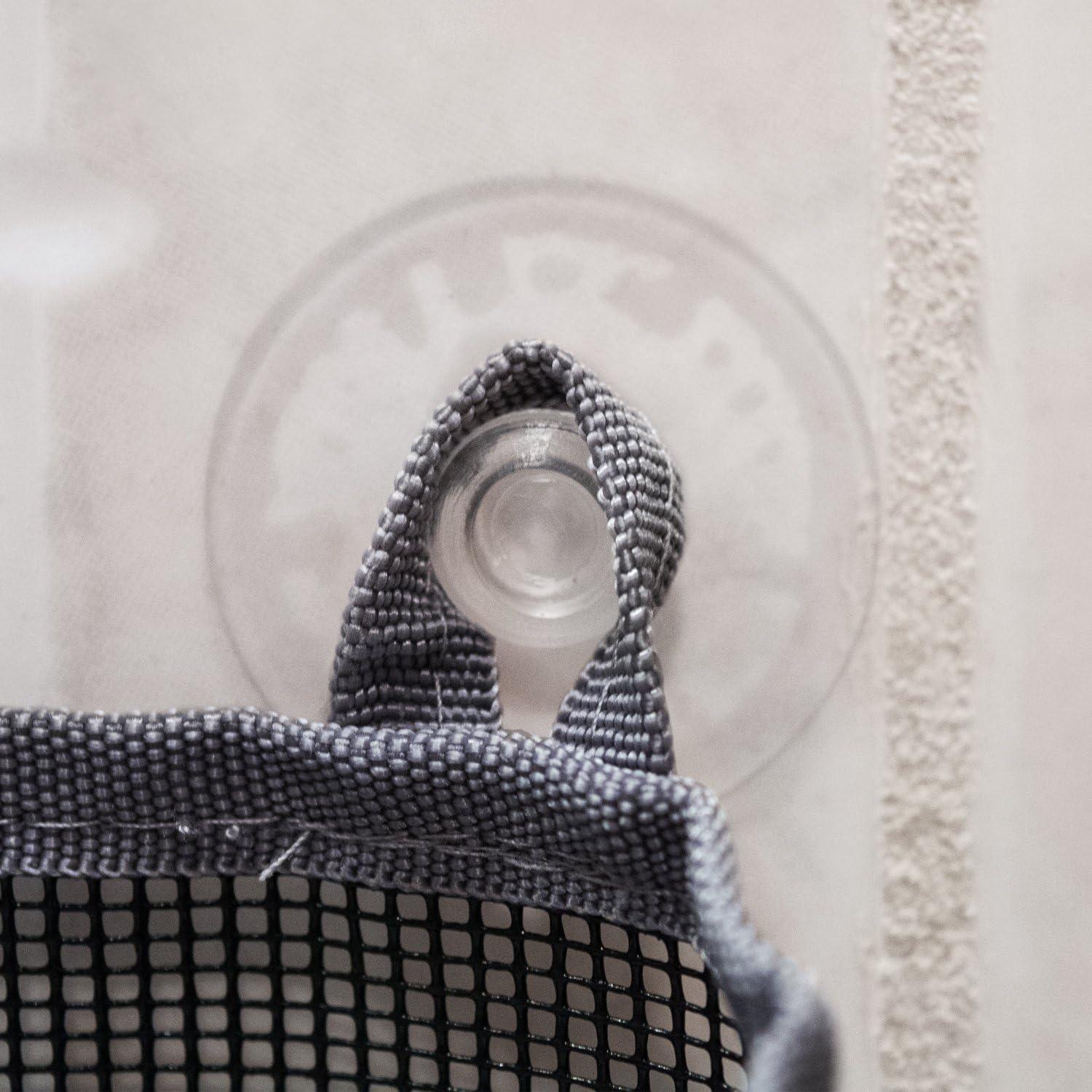 imageDII Bathroom Mesh Caddy Suction Organizer Small Set Gray 2 PieceSet of 2  Large