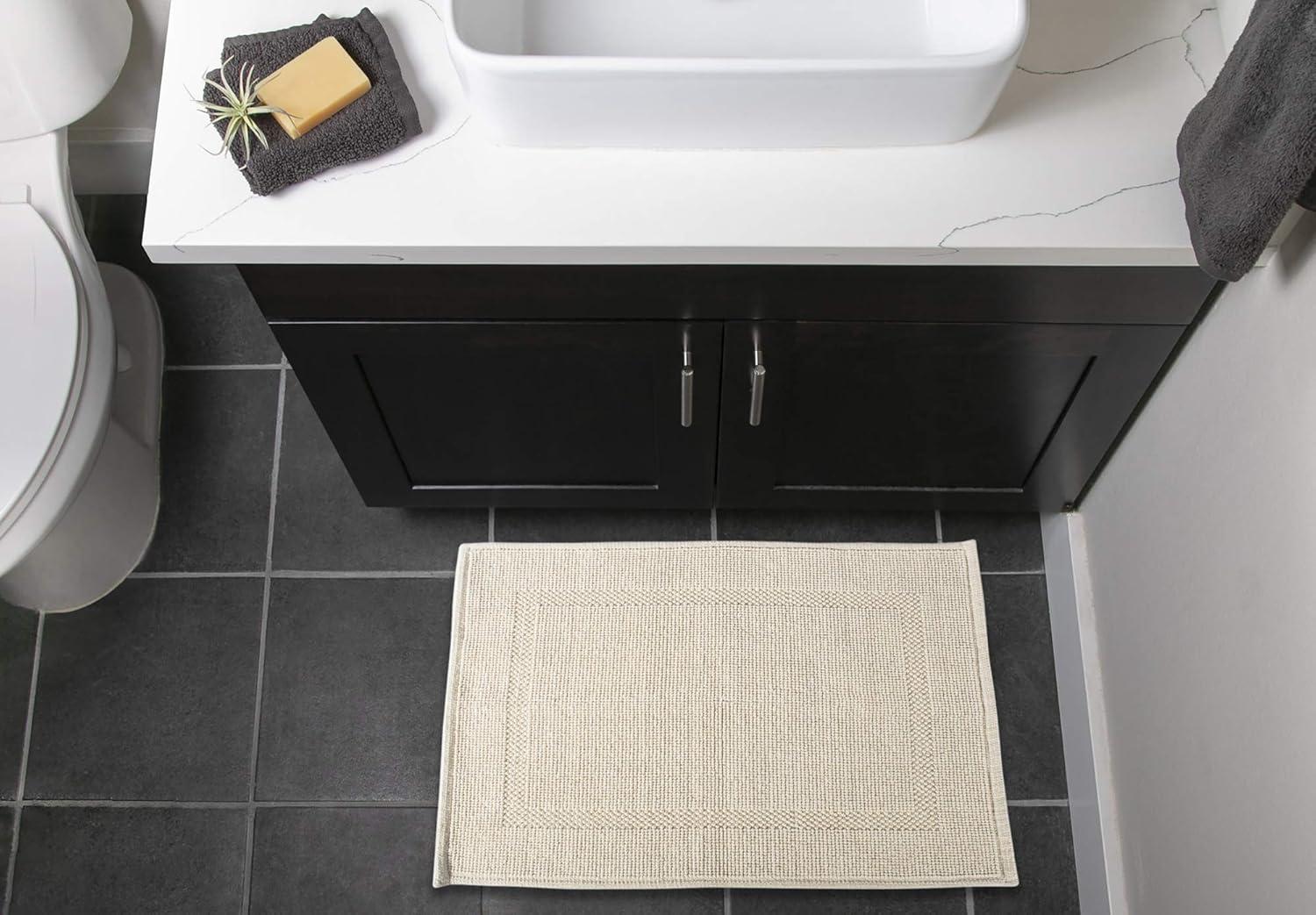 imageDII Decorative Jacquard Bath Rug 20x31 NavyNatural