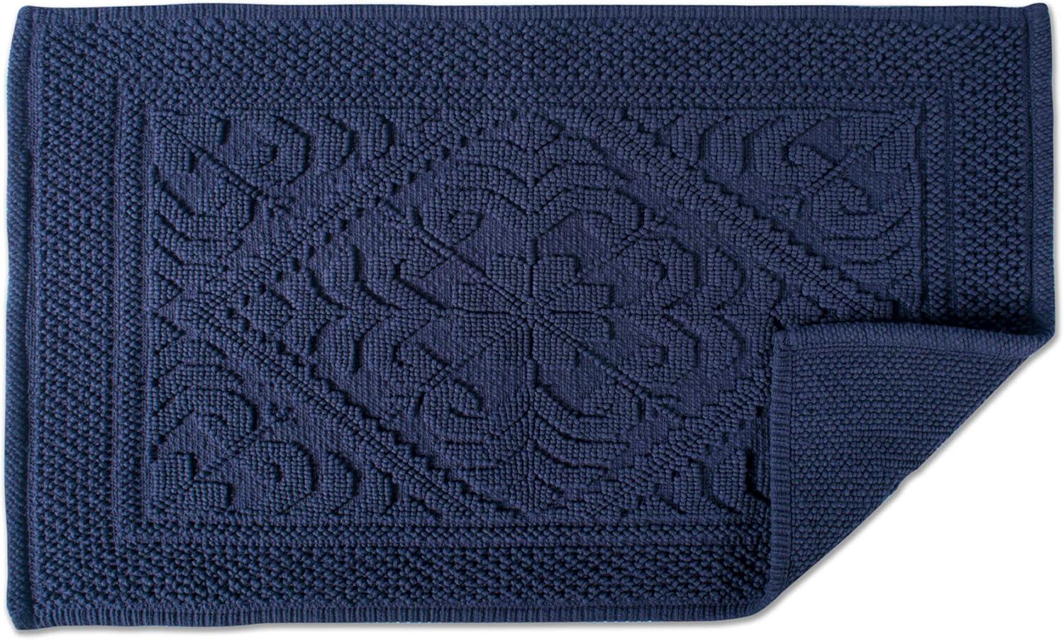 imageDII Decorative Jacquard Bath Rug 20x31 NavyNavy Damask