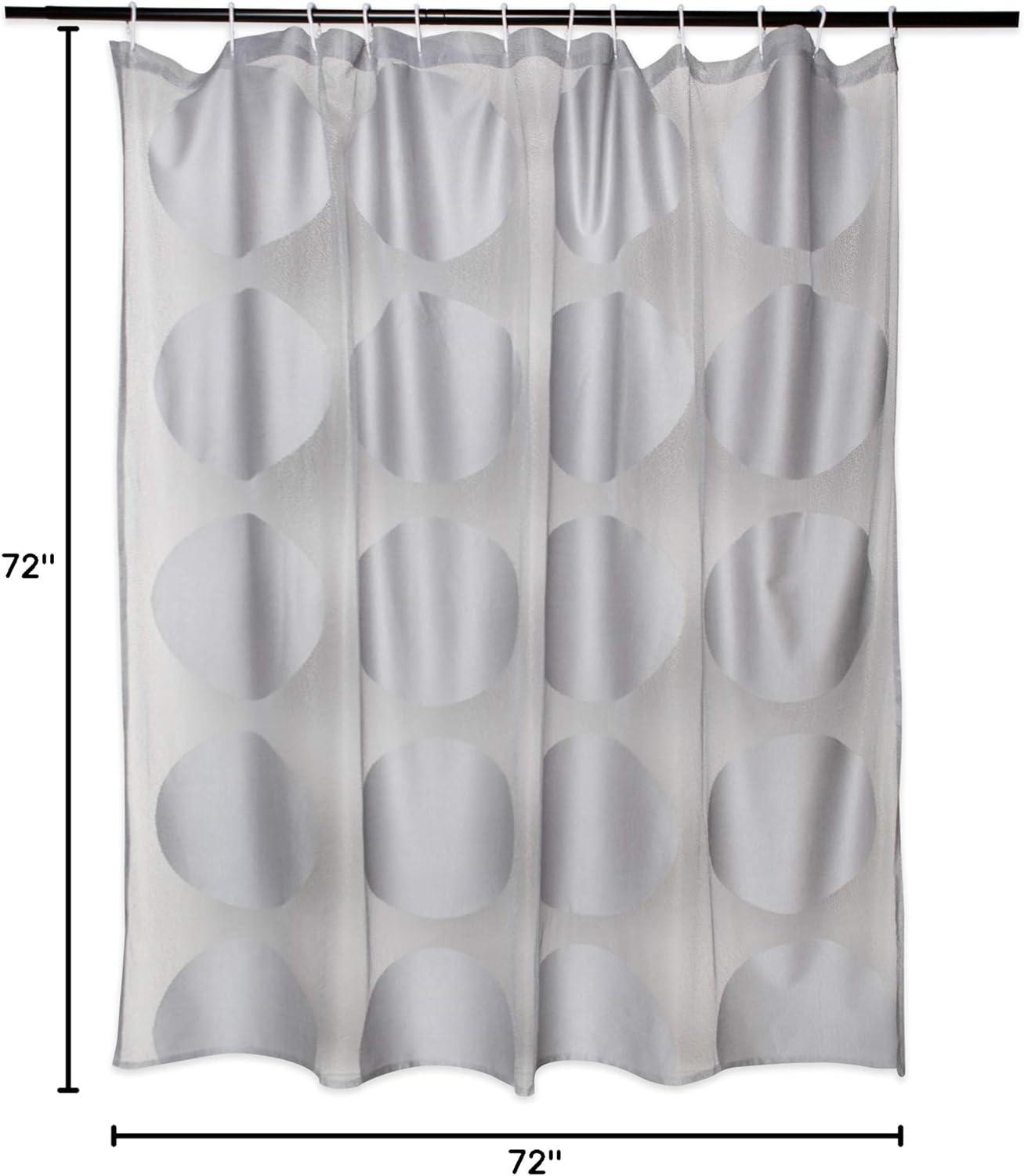 imageDII Translucent Lace Shower Curtain 72x72 Flower Blossom WhiteCircle Gray