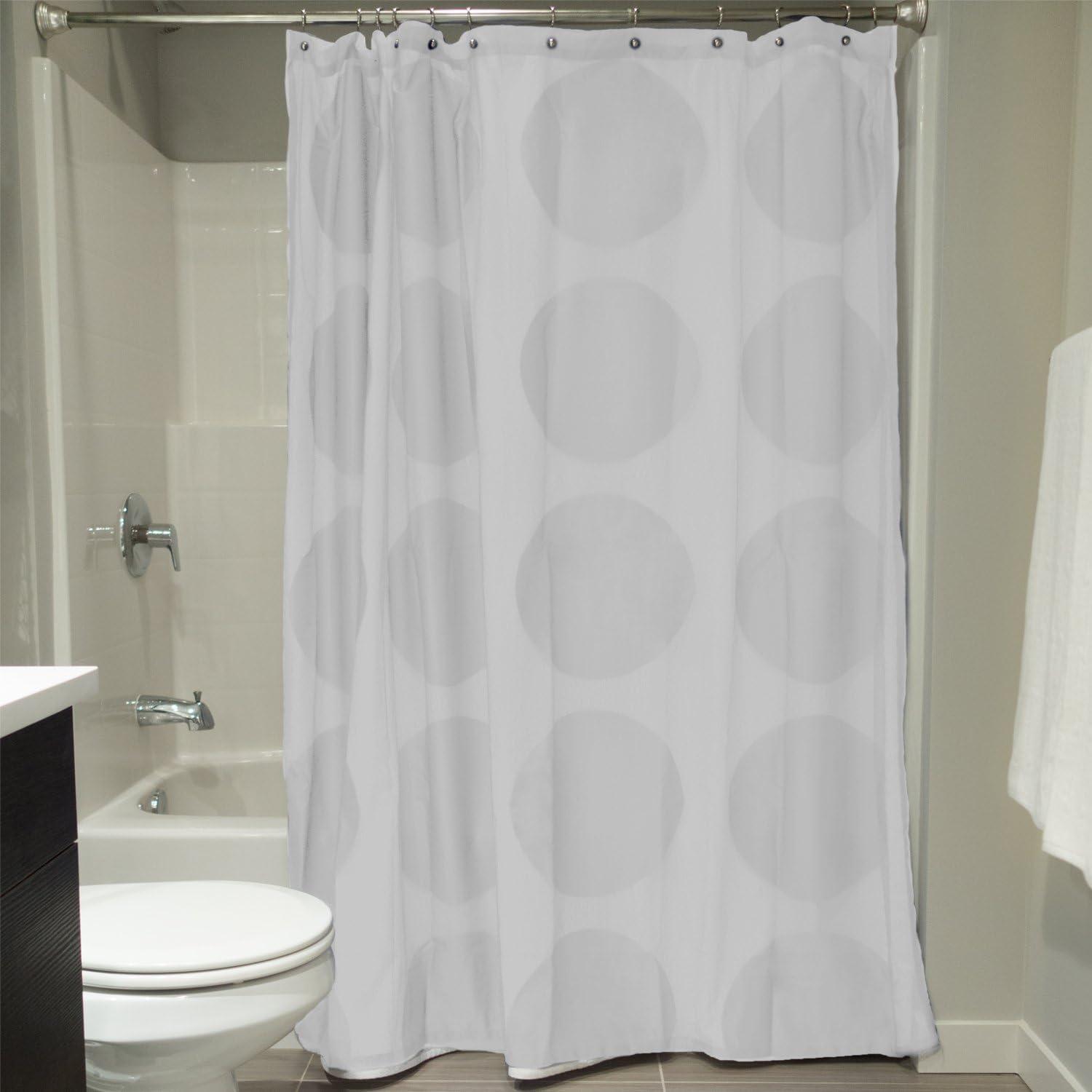 imageDII Translucent Lace Shower Curtain 72x72 Flower Blossom WhiteCircle White