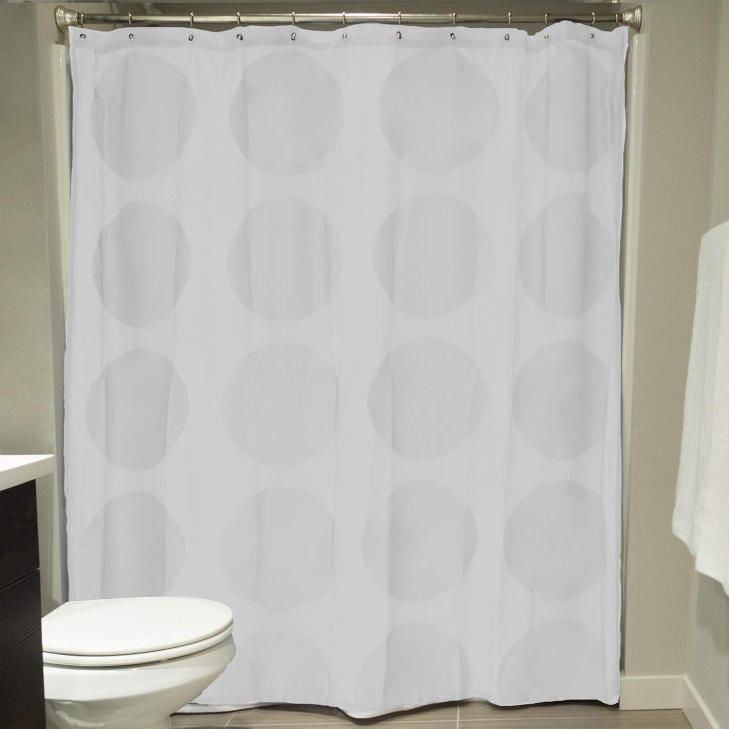 imageDII Translucent Lace Shower Curtain 72x72 Flower Blossom WhiteCircle White