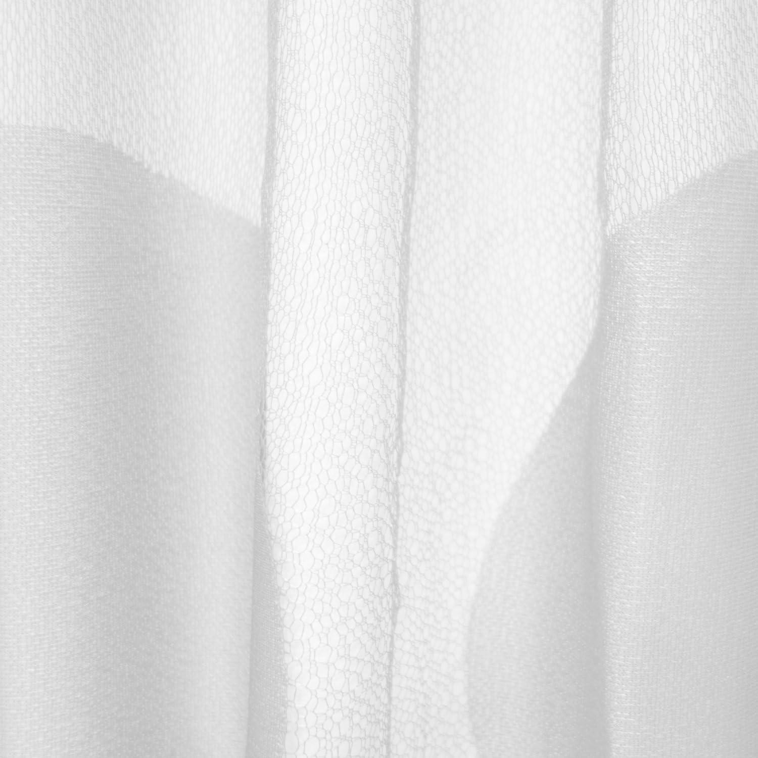 imageDII Translucent Lace Shower Curtain 72x72 Flower Blossom WhiteCircle White