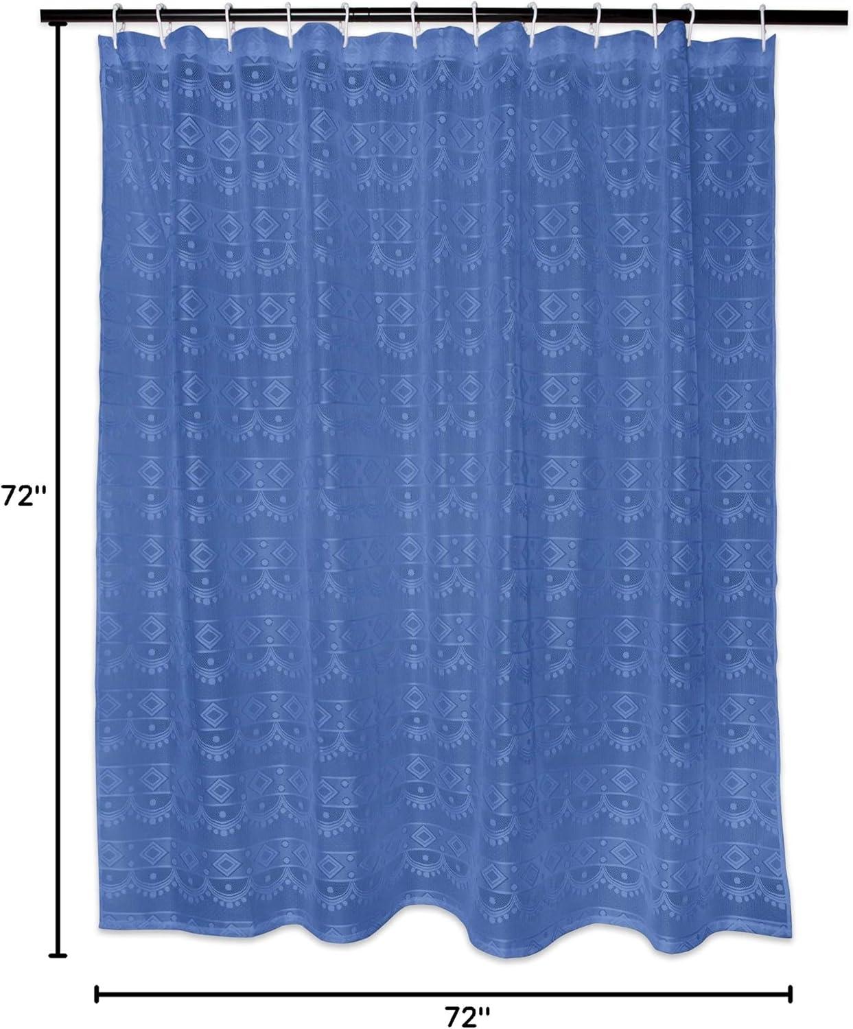 imageDII Translucent Lace Shower Curtain 72x72 Flower Blossom WhiteDiamond Blueberry