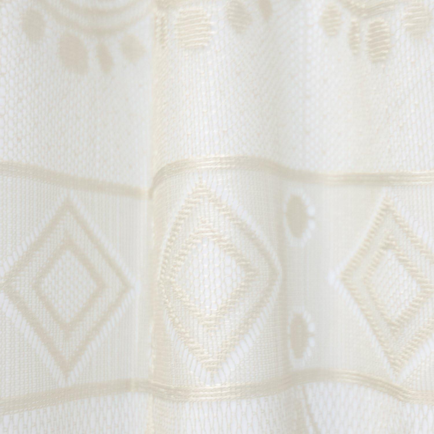 imageDII Translucent Lace Shower Curtain 72x72 Flower Blossom WhiteDiamond Offwhite