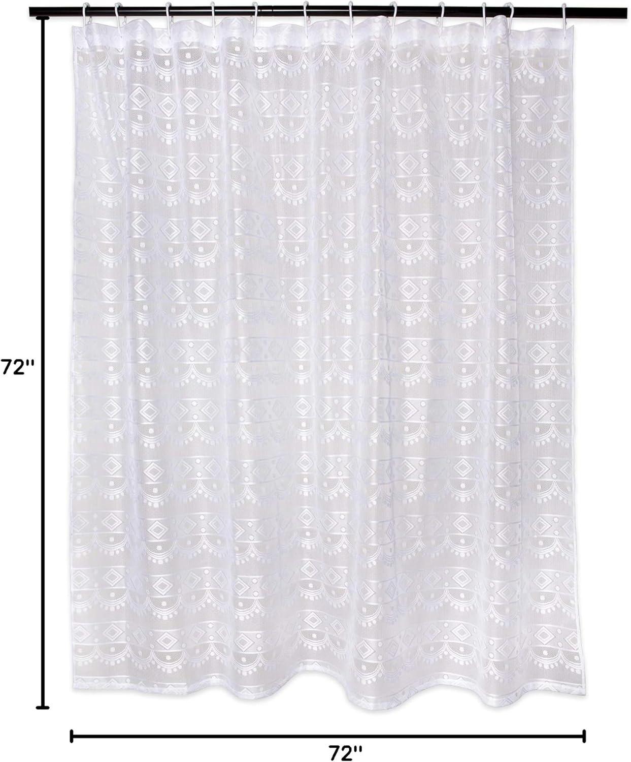 imageDII Translucent Lace Shower Curtain 72x72 Flower Blossom WhiteDiamond White