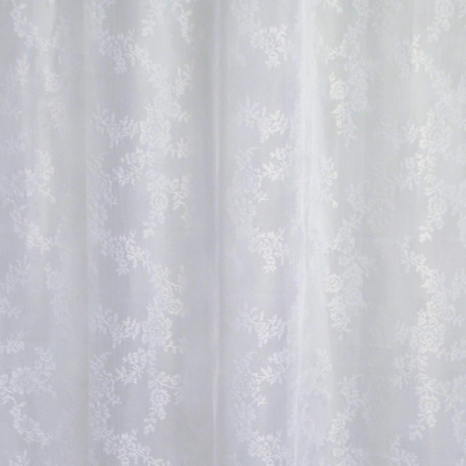 imageDII Translucent Lace Shower Curtain 72x72 Flower Blossom WhiteFlower Blossom White