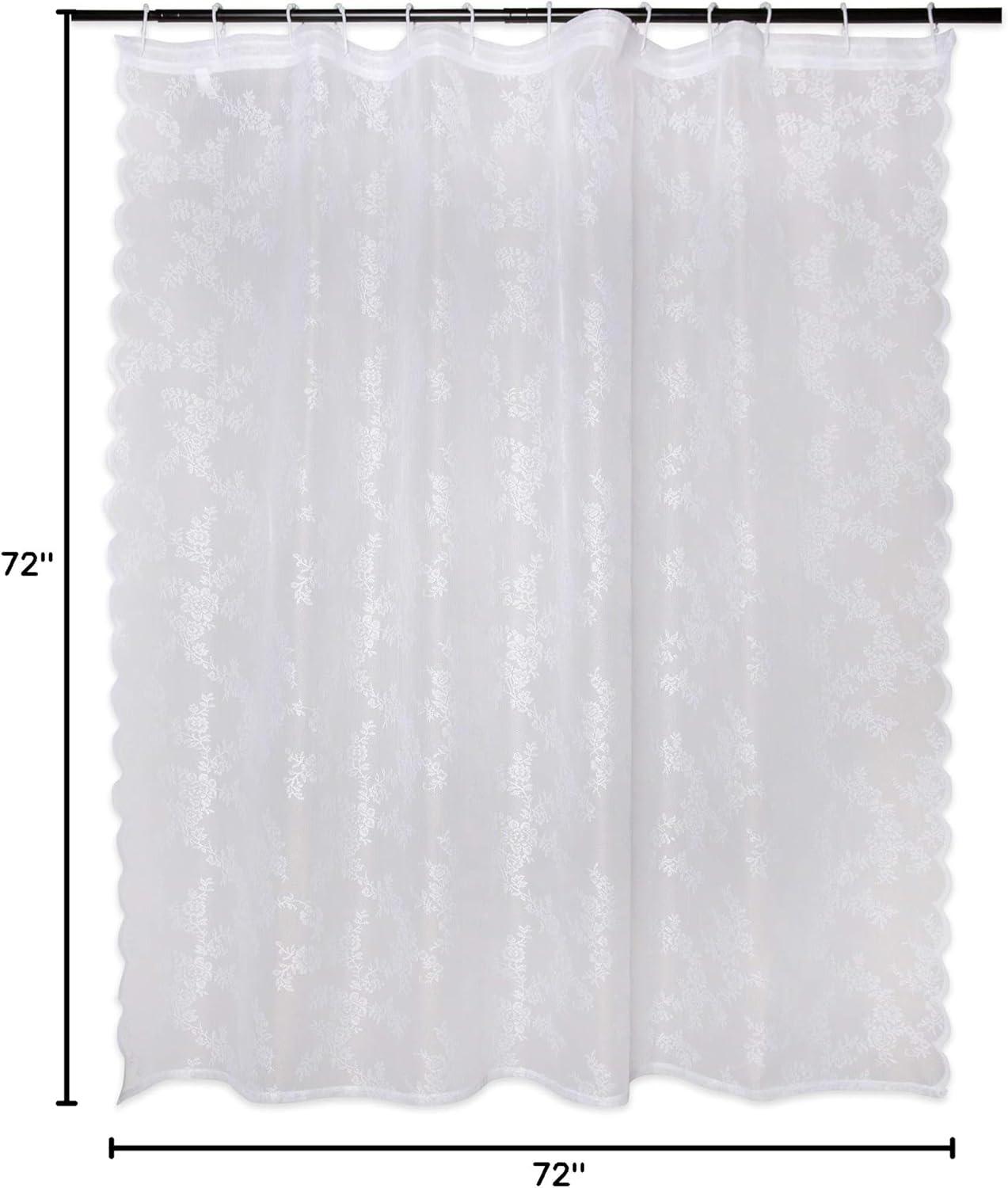 imageDII Translucent Lace Shower Curtain 72x72 Flower Blossom WhiteFlower Blossom White