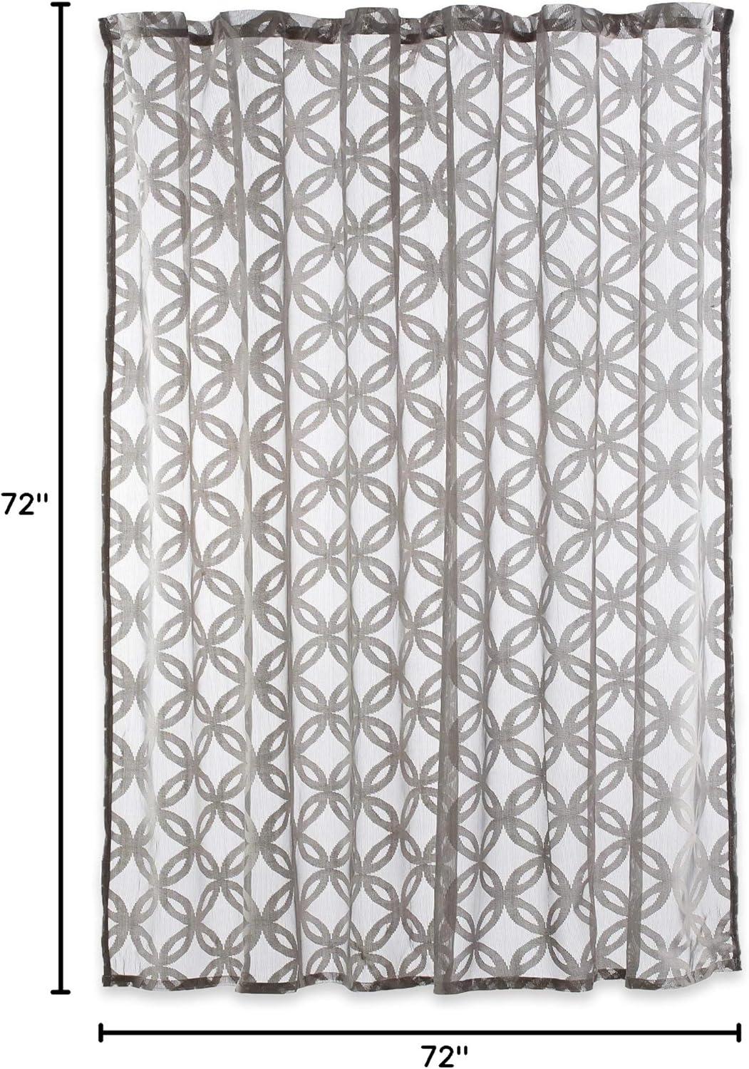imageDII Translucent Lace Shower Curtain 72x72 Flower Blossom WhiteLattice Gray