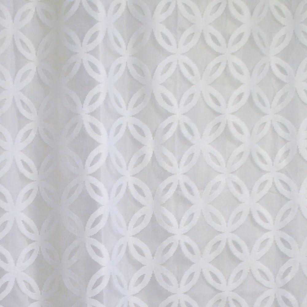 imageDII Translucent Lace Shower Curtain 72x72 Flower Blossom WhiteLattice White