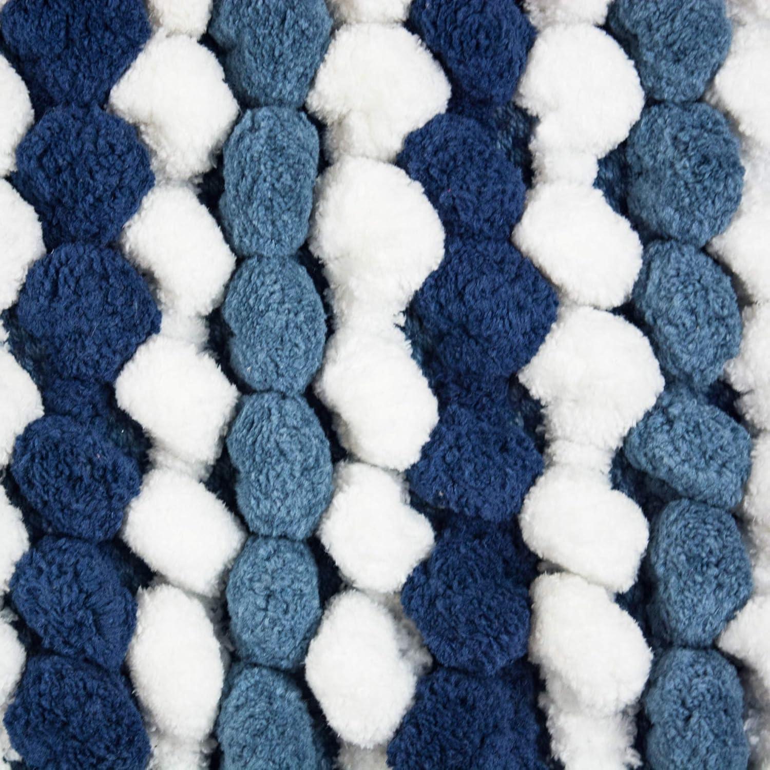 imageDII Ultra Soft Chenille Bath Mat Chunky Popcorn Bath Rug 17x24quot Gray StripeBlue Stripe