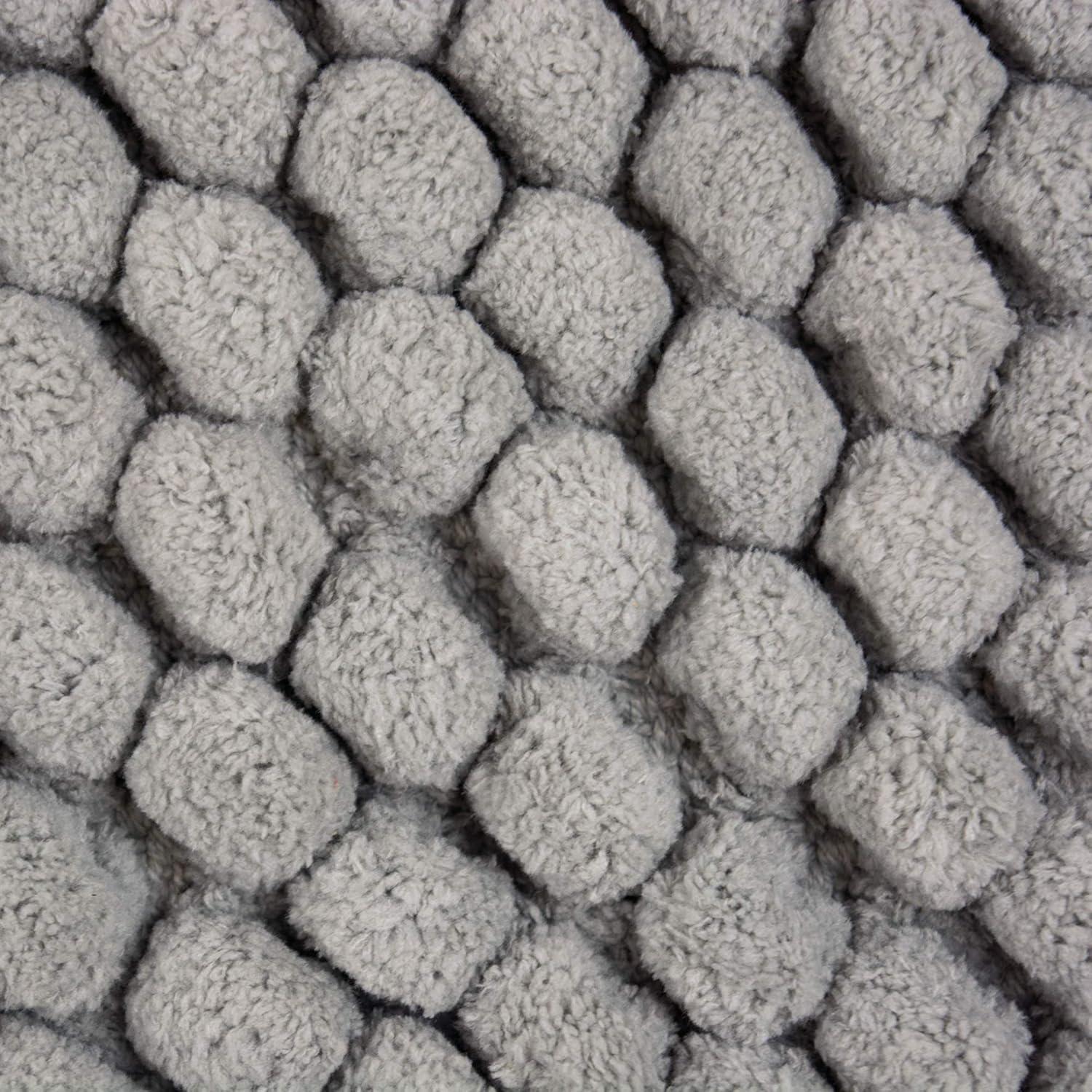 imageDII Ultra Soft Chenille Bath Mat Chunky Popcorn Bath Rug 17x24quot Gray StripeGrey