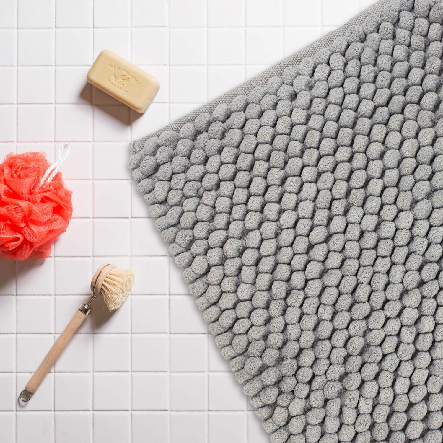 imageDII Ultra Soft Chenille Bath Mat Chunky Popcorn Bath Rug 17x24quot Gray StripeGrey