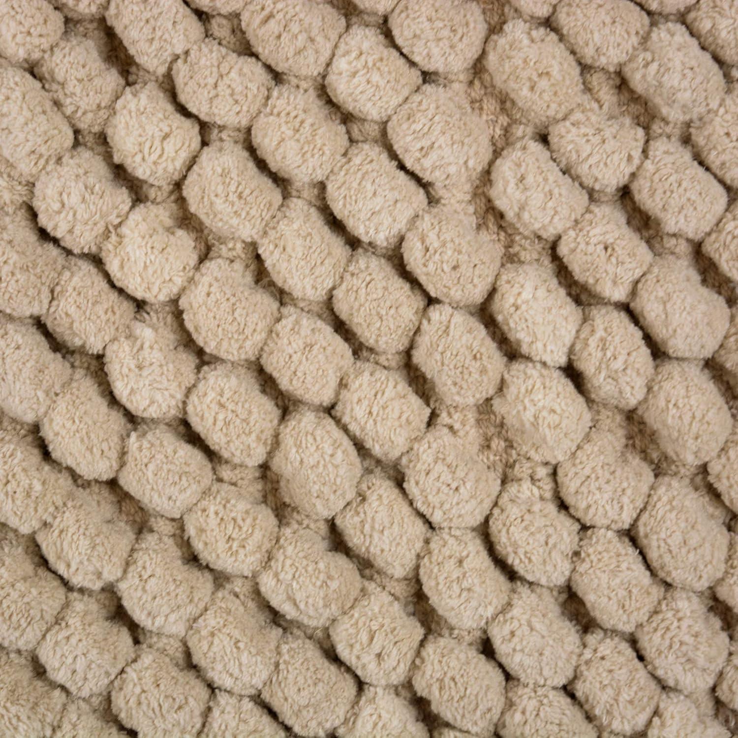 imageDII Ultra Soft Chenille Bath Mat Chunky Popcorn Bath Rug 17x24quot Gray StripeTaupe