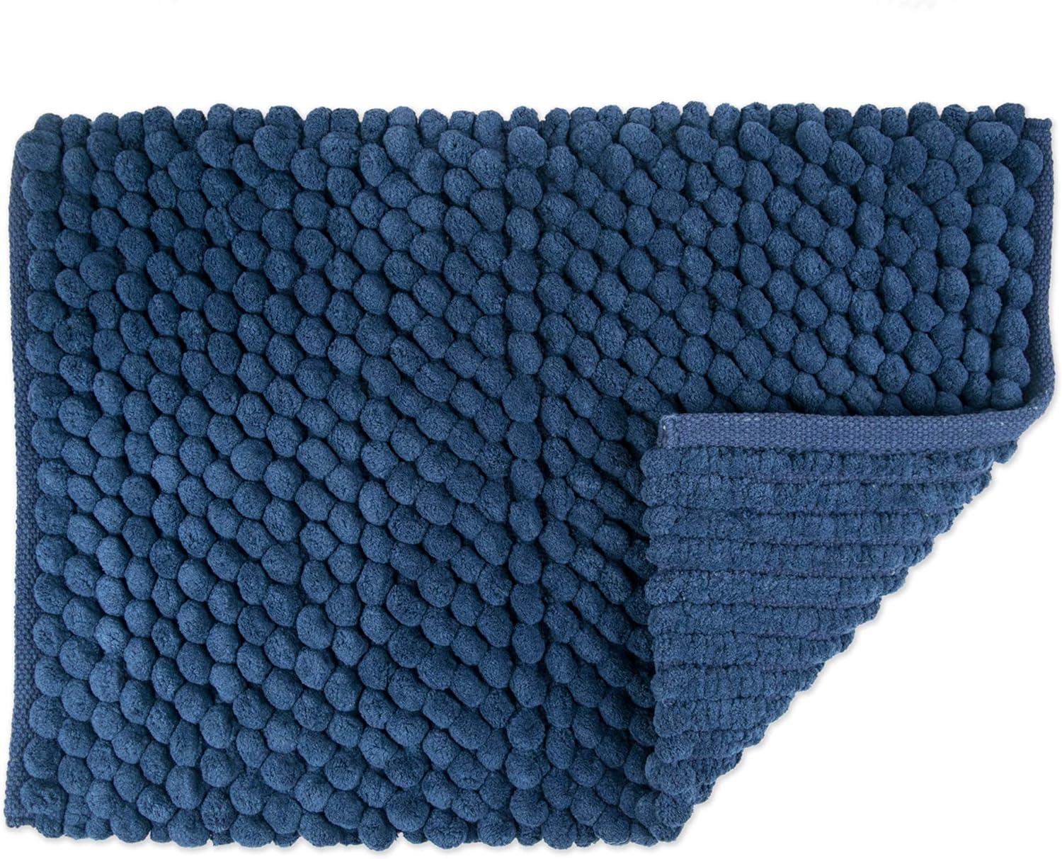 imageDII Ultra Soft Plush Spa Microfiber Shag Chenille Bath Mat Place in Front of Shower Vanity Bath Tub Sink and Toilet 21 x 34  Blue SolidBlue