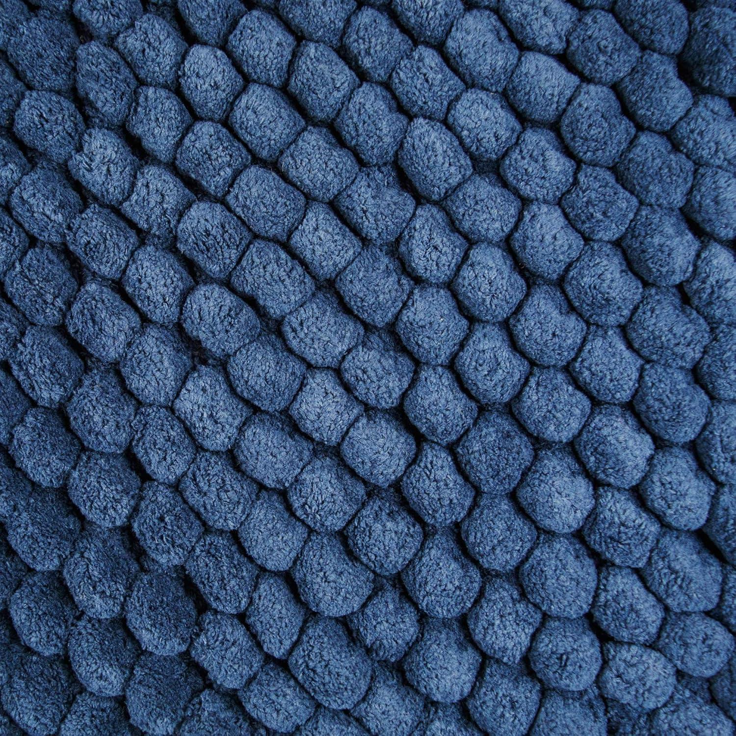 imageDII Ultra Soft Plush Spa Microfiber Shag Chenille Bath Mat Place in Front of Shower Vanity Bath Tub Sink and Toilet 21 x 34  Blue SolidBlue