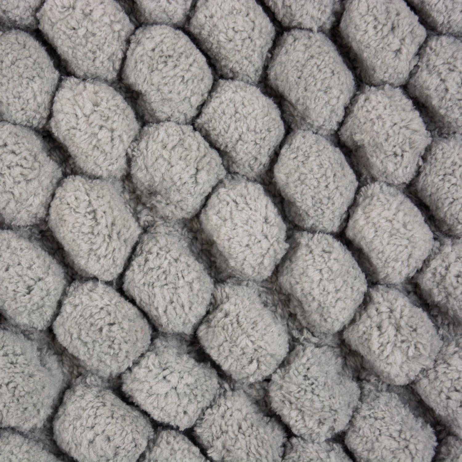 imageDII Ultra Soft Plush Spa Microfiber Shag Chenille Bath Mat Place in Front of Shower Vanity Bath Tub Sink and Toilet 21 x 34  Blue SolidGrey