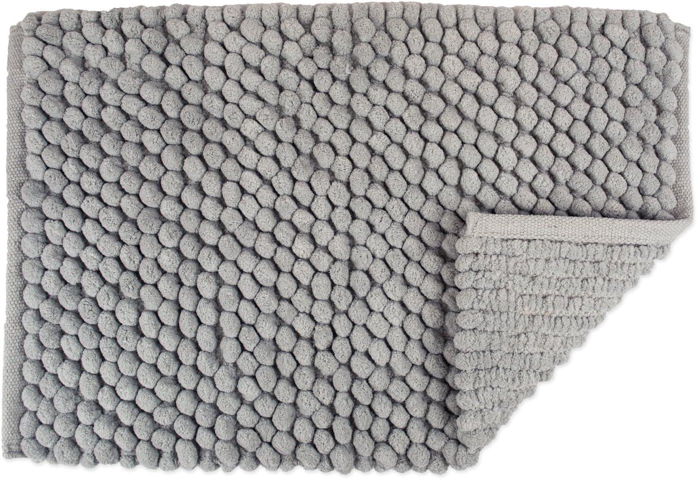 imageDII Ultra Soft Plush Spa Microfiber Shag Chenille Bath Mat Place in Front of Shower Vanity Bath Tub Sink and Toilet 21 x 34  Blue SolidGrey
