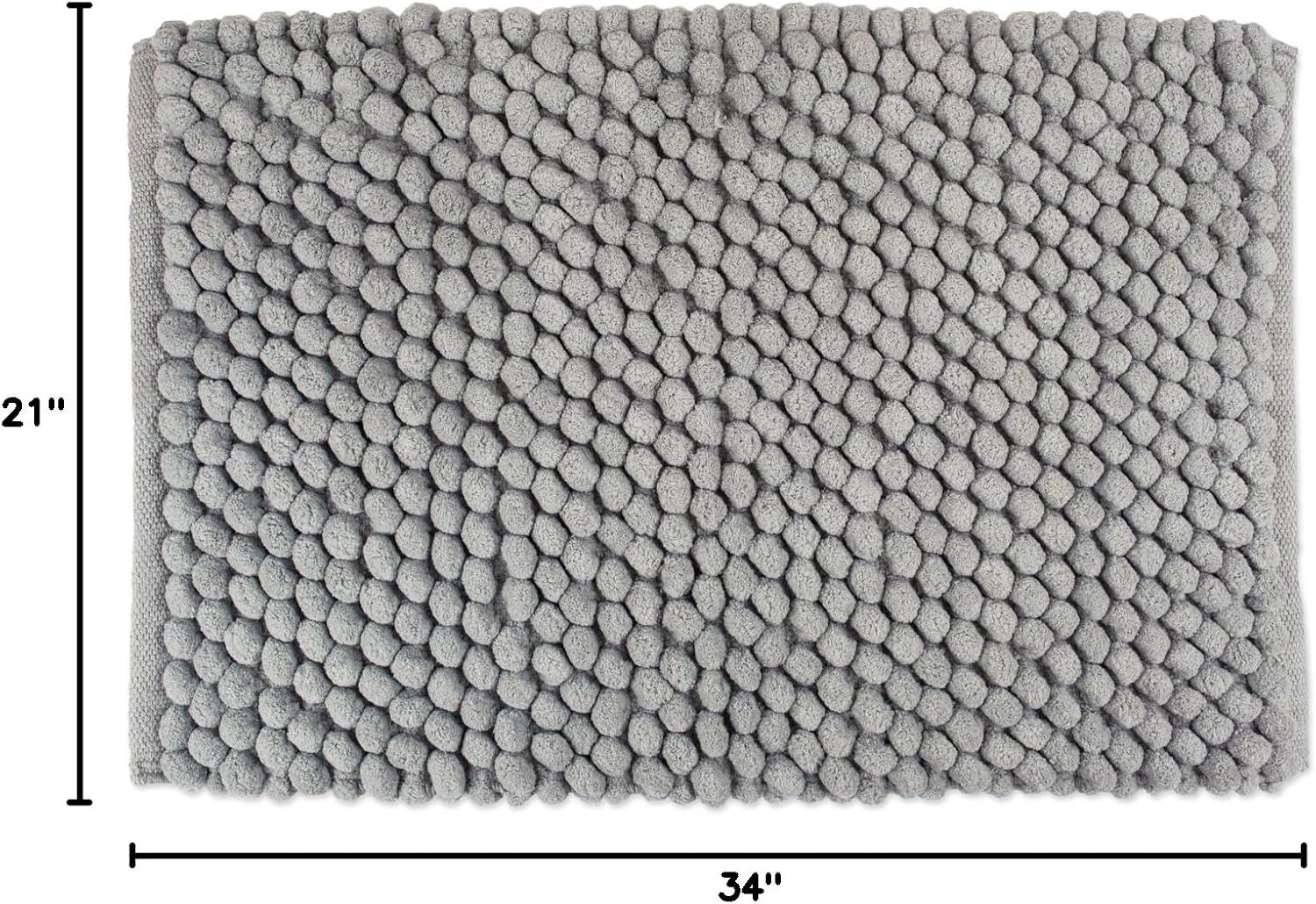 imageDII Ultra Soft Plush Spa Microfiber Shag Chenille Bath Mat Place in Front of Shower Vanity Bath Tub Sink and Toilet 21 x 34  Blue SolidGrey