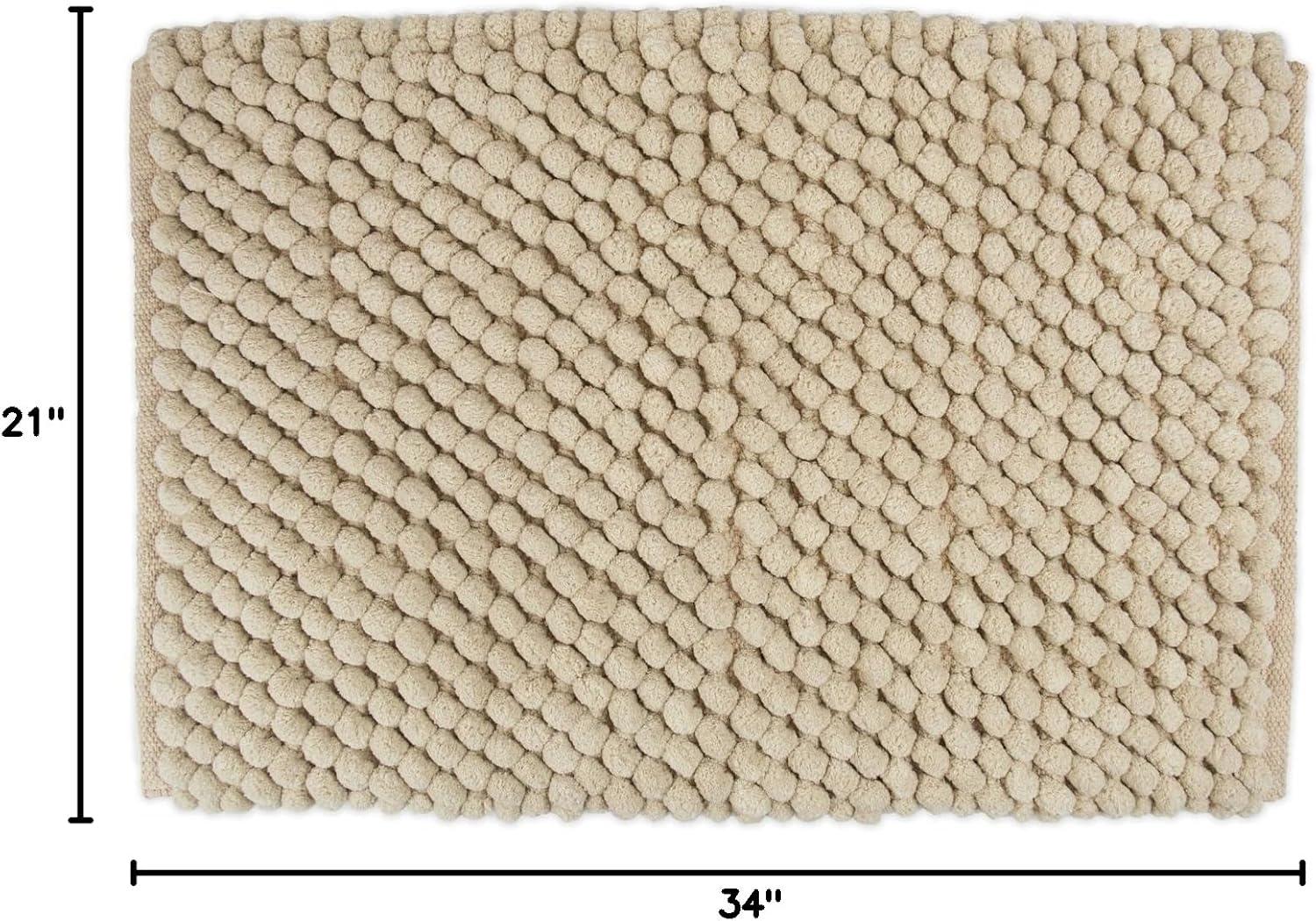 imageDII Ultra Soft Plush Spa Microfiber Shag Chenille Bath Mat Place in Front of Shower Vanity Bath Tub Sink and Toilet 21 x 34  Blue SolidTaupe