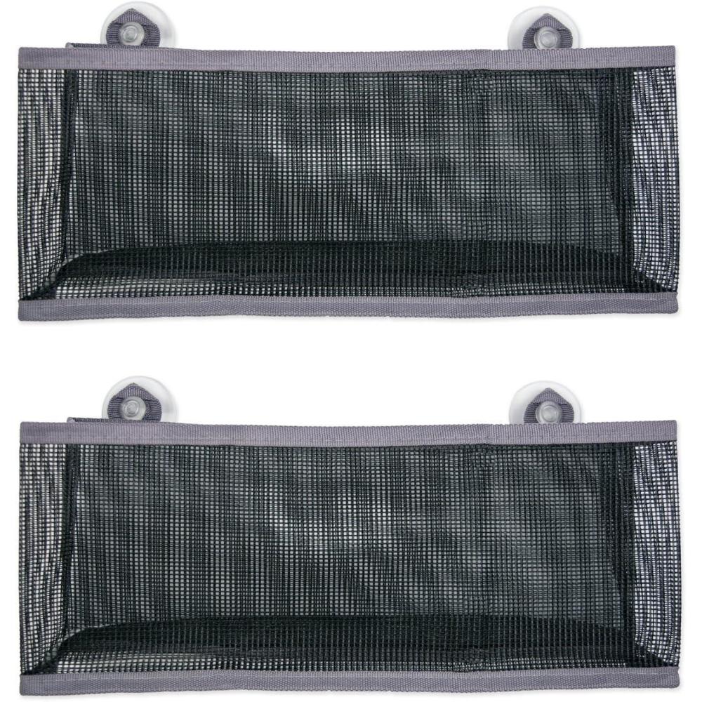 imageDII Bathroom Mesh Caddy Suction Organizer Small Set Gray 2 PieceSet of 2  Large