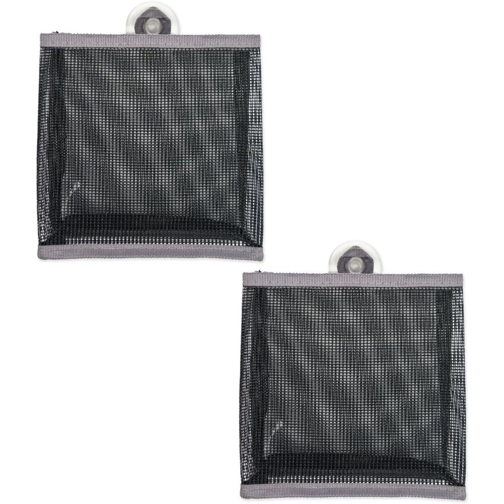 imageDII Bathroom Mesh Caddy Suction Organizer Small Set Gray 2 PieceSet of 2  Small