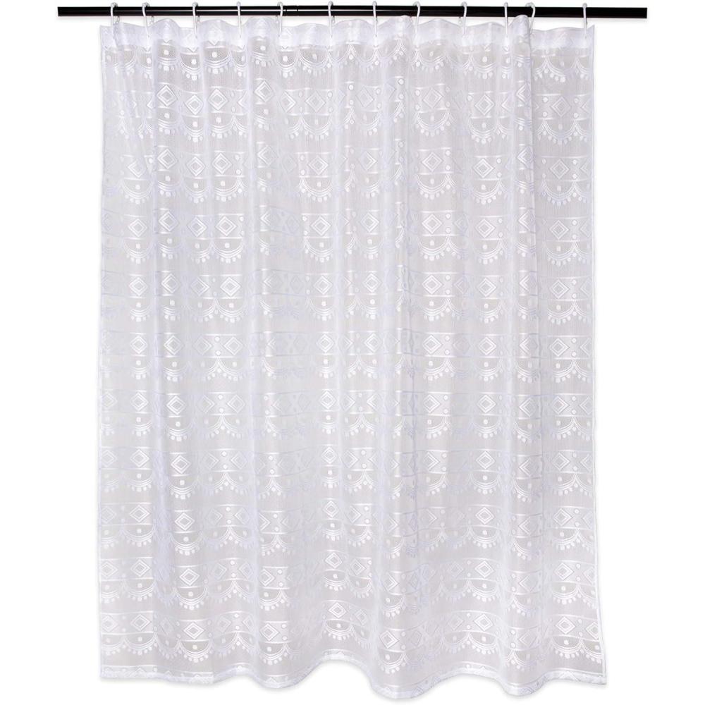 imageDII Translucent Lace Shower Curtain 72x72 Flower Blossom WhiteDiamond White