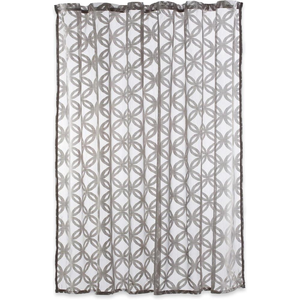 imageDII Translucent Lace Shower Curtain 72x72 Flower Blossom WhiteLattice Gray