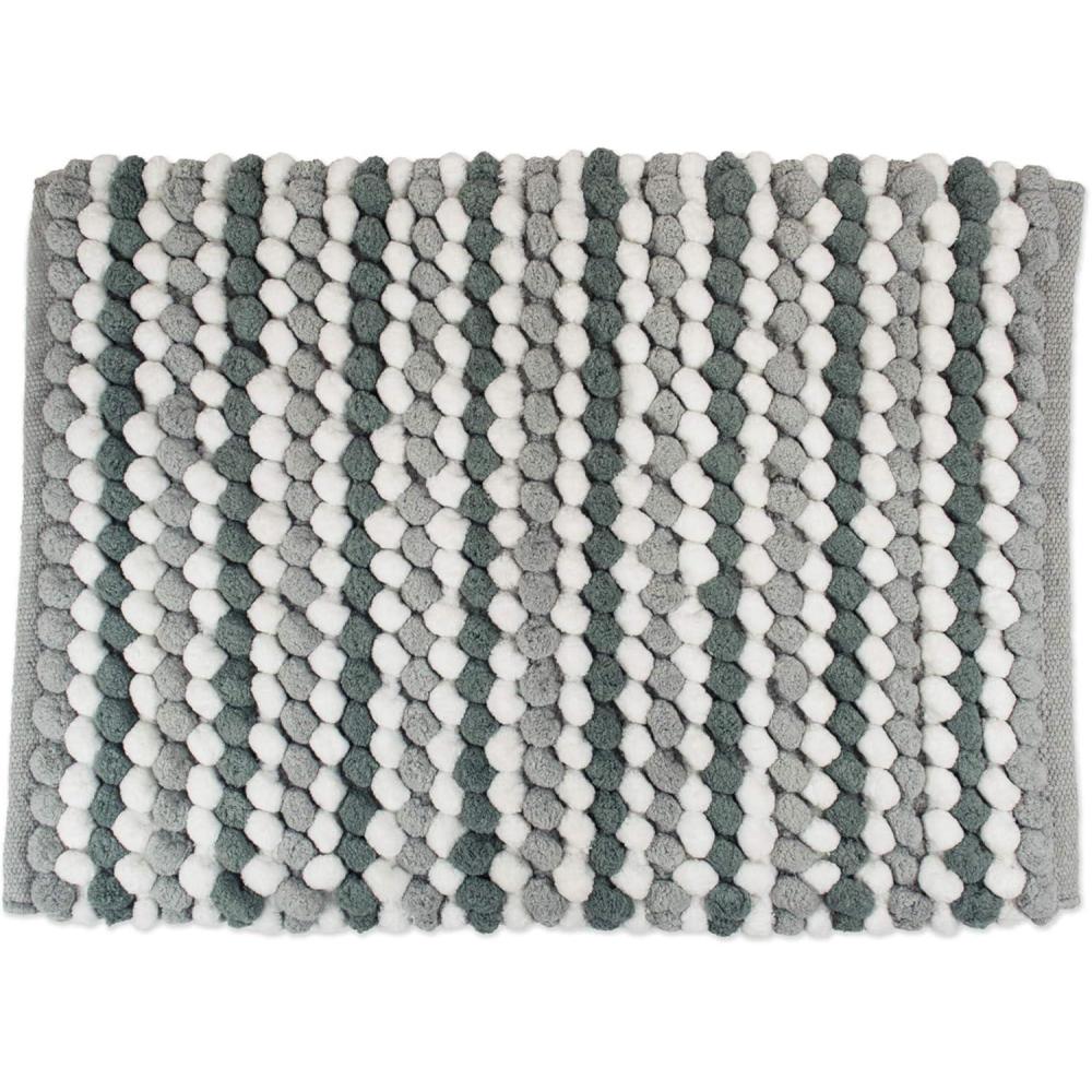 imageDII Ultra Soft Chenille Bath Mat Chunky Popcorn Bath Rug 17x24quot Gray StripeGray Stripe