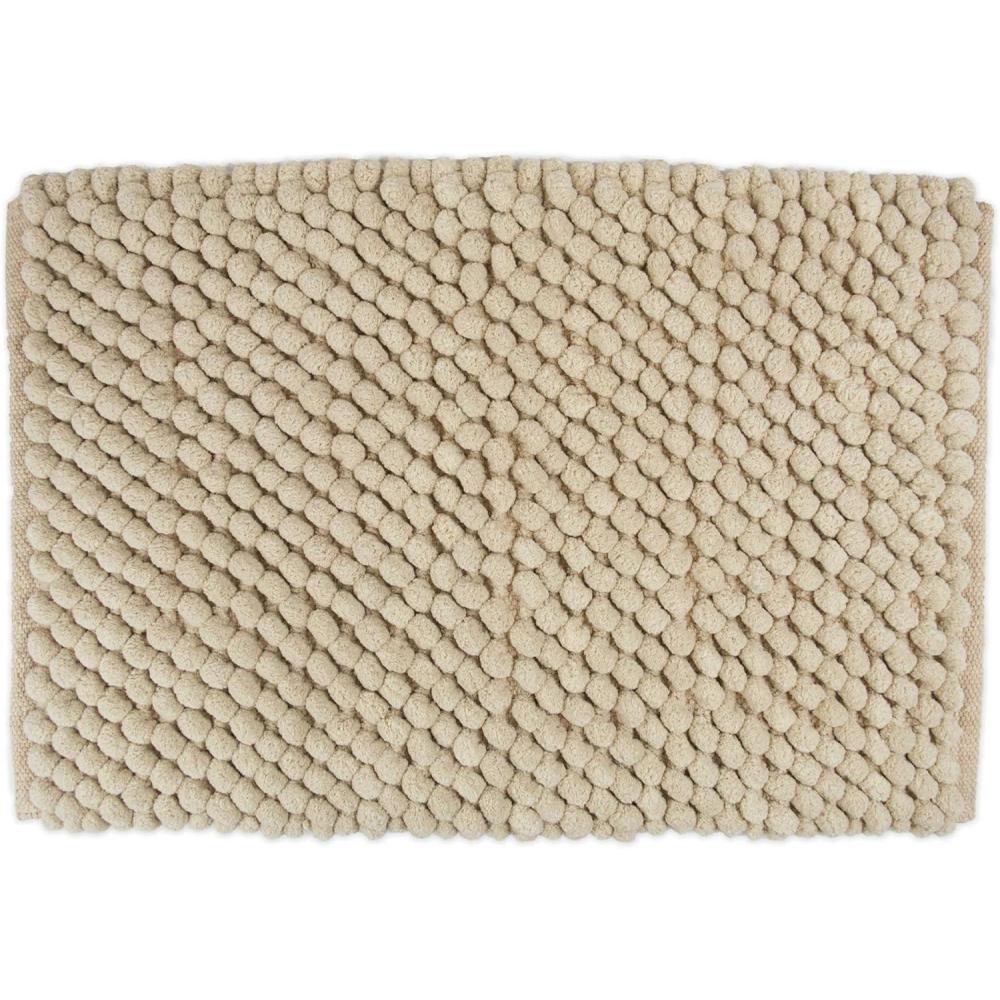 imageDII Ultra Soft Chenille Bath Mat Chunky Popcorn Bath Rug 17x24quot Gray StripeTaupe