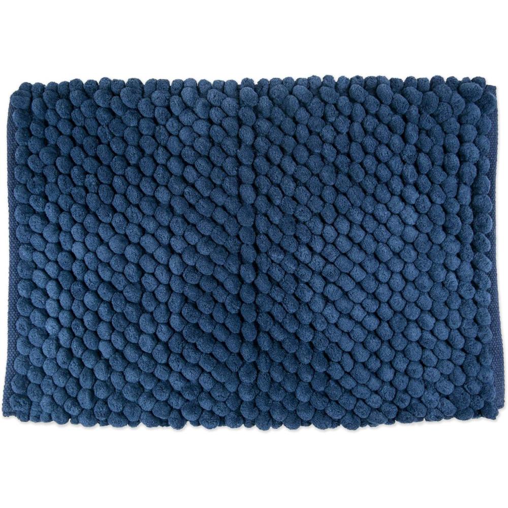 imageDII Ultra Soft Plush Spa Microfiber Shag Chenille Bath Mat Place in Front of Shower Vanity Bath Tub Sink and Toilet 21 x 34  Blue SolidBlue