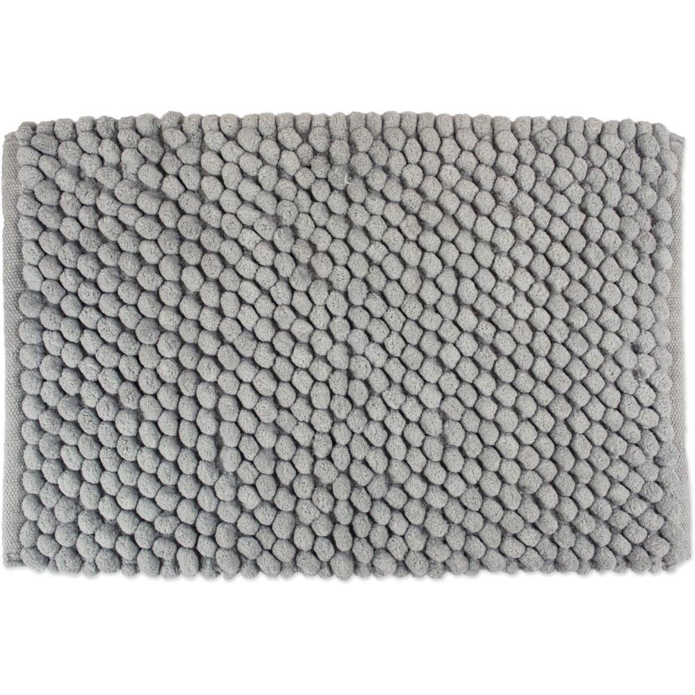 imageDII Ultra Soft Plush Spa Microfiber Shag Chenille Bath Mat Place in Front of Shower Vanity Bath Tub Sink and Toilet 21 x 34  Blue SolidGrey
