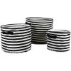 imageDII Cabana Stripe Laundry Collection Waterproof Hamper Assorted Round Black 3 Piece