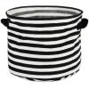 imageDII Cabana Stripe Laundry Collection Waterproof Hamper Assorted Round Black 3 Piece