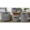imageDII Cabana Stripe Laundry Collection Waterproof Hamper Assorted Round Black 3 Piece