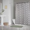 imageDII Translucent Lace Shower Curtain 72x72 Flower Blossom WhiteLattice Gray