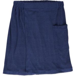 imageDII Mens Terry Shower Wrap Collection Adjustable with Velcro and Pocket 54x20 GrayNautical Blue