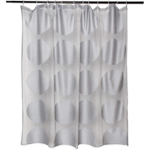 imageDII Translucent Lace Shower Curtain 72x72 Flower Blossom WhiteCircle Gray